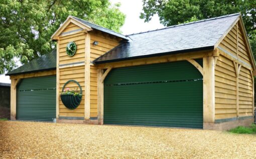 Classic Moss Green Vision Roller Garage Door