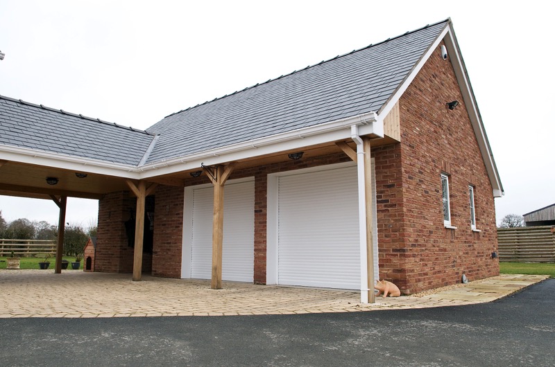 White roller garage doors double garage