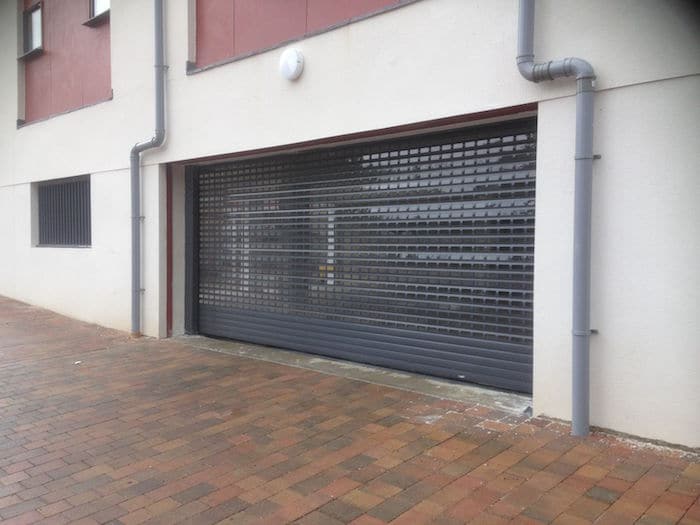 V77 Black Loading Bay Roché Security Shutters